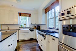 black granite white cabinets Granite kitchen - Schertz Schertz