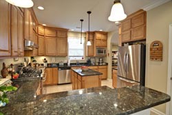 peacock green Granite kitchen - Schertz Schertz